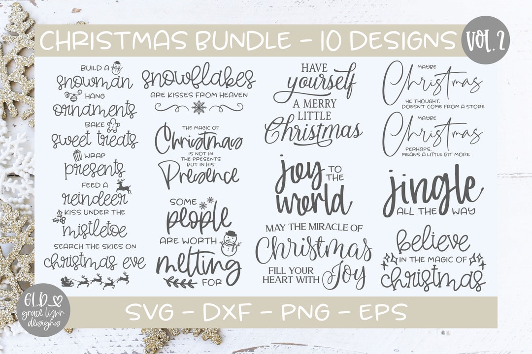 Christmas Bundle Vol. 2 10 Digital Cutting Files Svg, Dxf, Png & Eps - Etsy