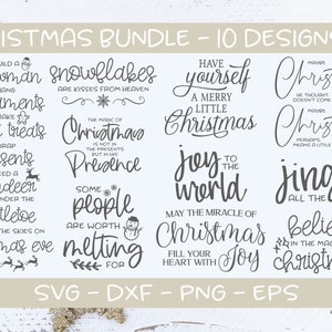 Lot Noël Vol. 2 à 10 fichiers de découpe numériques - svg, dxf, png et eps