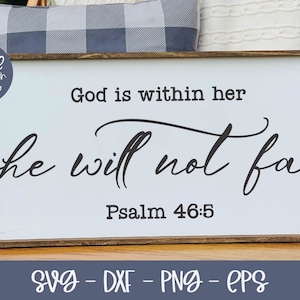 Dios está en ella, no caerá - Salmo 46:5 - Escritura SVG / SVG religioso / Versículo bíblico SVG
