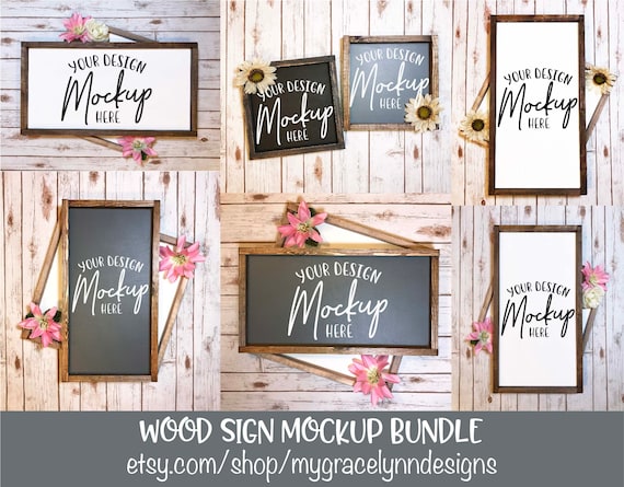 Download Wood Sign Mockup Bundle Digital Mock Ups 6 Sign Mockups Etsy