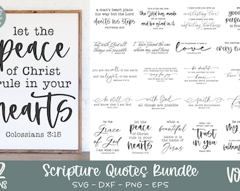 Scripture SVG Bundle | Bible Verse Quotes Bundle | Religious SVGs | Scripture Quotes Bundle | Christian SVG Quotes | Faith SVG Quotes