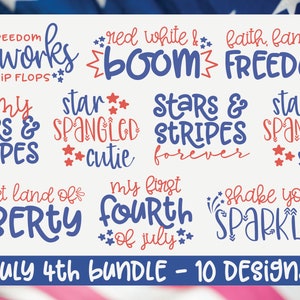 July 4th Bundle - 10 Digital Cut Files - SVG, DXF, PNG