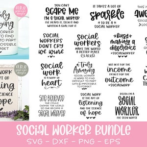 Social Worker SVG Bundle - 15 Social Work Digital Cut Files - svg, dxf, png, eps