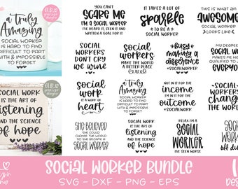 Social Worker SVG Bundle - 15 Social Work Digital Cut Files - svg, dxf, png, eps