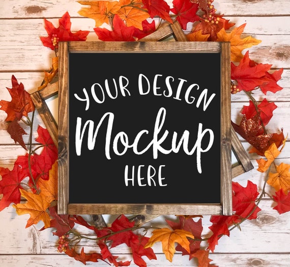 Fall Wood Sign Mockup Digital Mock Up Holiday Mockup Etsy