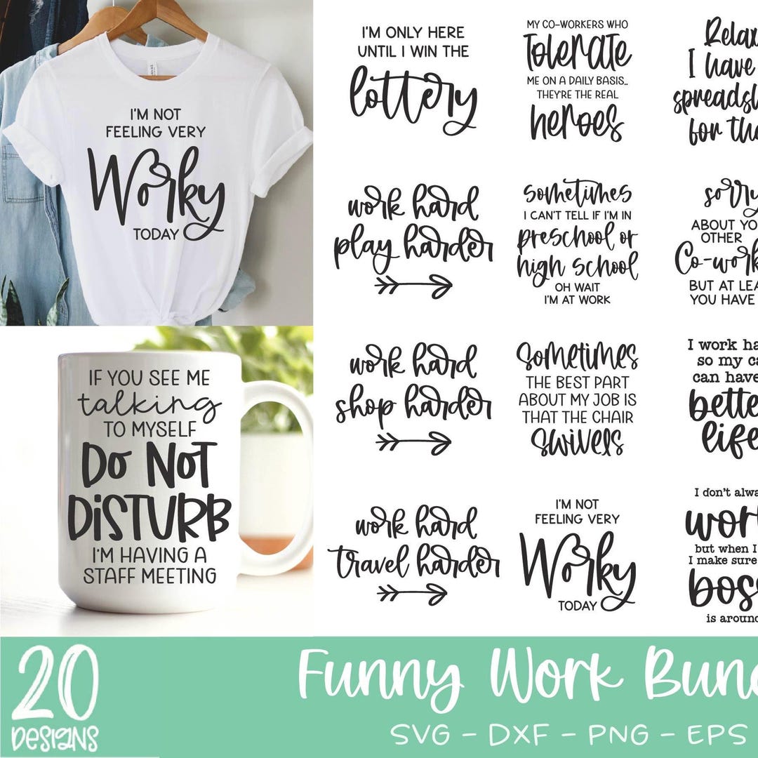 Funny Work SVG Bundle | Funny Office Quote Bundle | Work Humor Svg Bundle |  Funny Coworker Quote | Sarcastic Work Svg - Etsy, image size:1080x1080