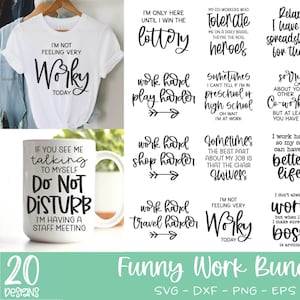 Ensemble SVG drôle de travail | Lot de citations amusantes pour le bureau | Bundle svg Humour au travail | Citation drôle de collègue | Workuvre sarcastique svg