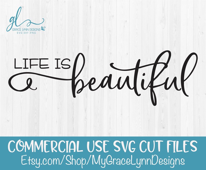 Life is Beautiful Wood Sign Digital Cutting File SVG DXF Etsy