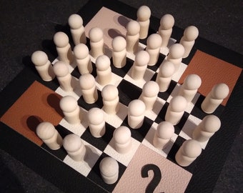 Peg solitaire puzzle peg tray made in Skai by me