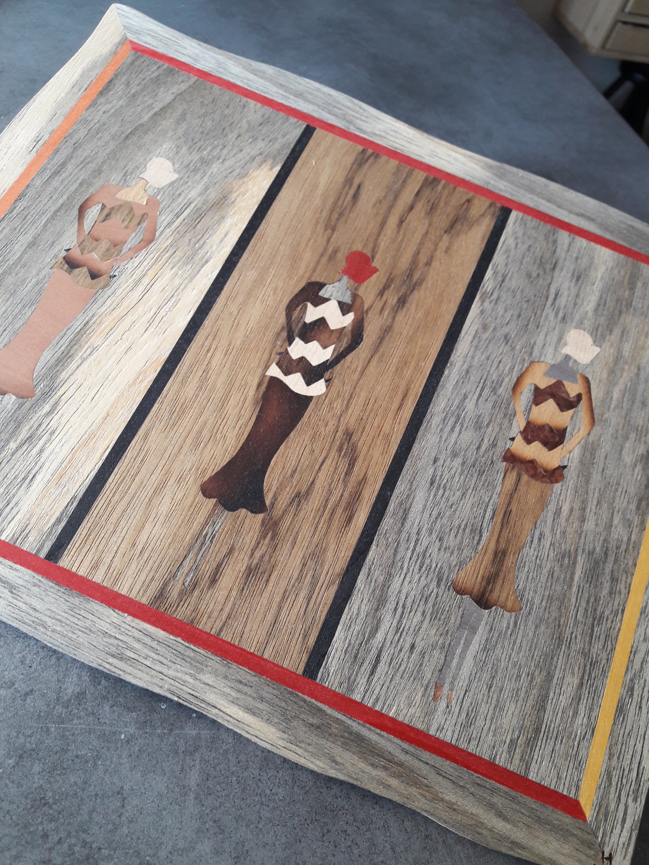 Tableau Tryptique en Marqueterie