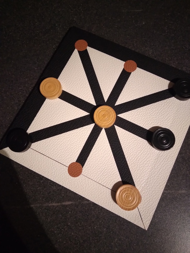 Tapatan Game Three Men's Morris Board Made in Skai by Me - Etsy
