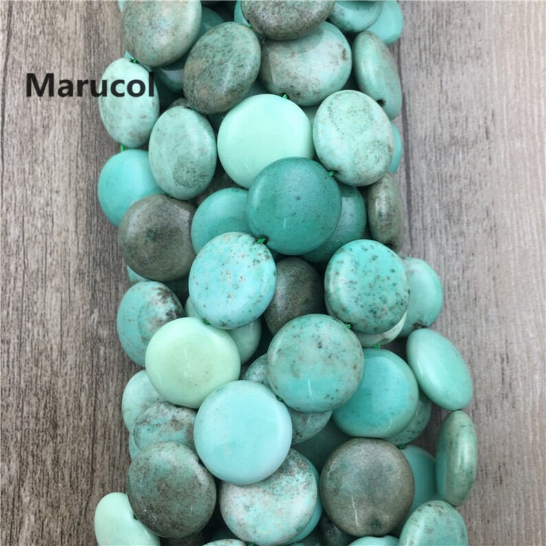 Wholesale Agate Gemstone Charms MB17120710 Polished Apple Stone Quartz For Necklace DIY Round Flat Green Grass Agate Beads