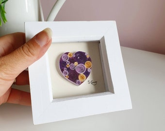 Paper Love Heart, Mothers day Gift, Wedding Gift, Gift idea, 1st Anniversary, paper quilling, alternative gift, gift for her, gift for him