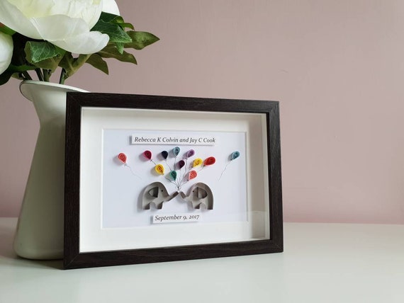 Personalised Anniversary Gift First Wedding Anniversary, Wedding Present  New Baby Gift, Paper Quilled Picture, Paper Anniversary, Twin Gift 