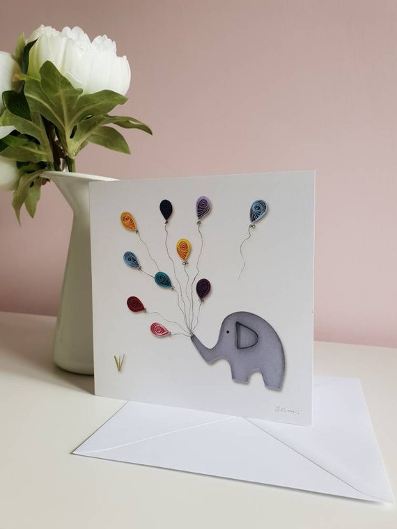 Baby Elephant Greetings Card New Baby Card Christening Etsy