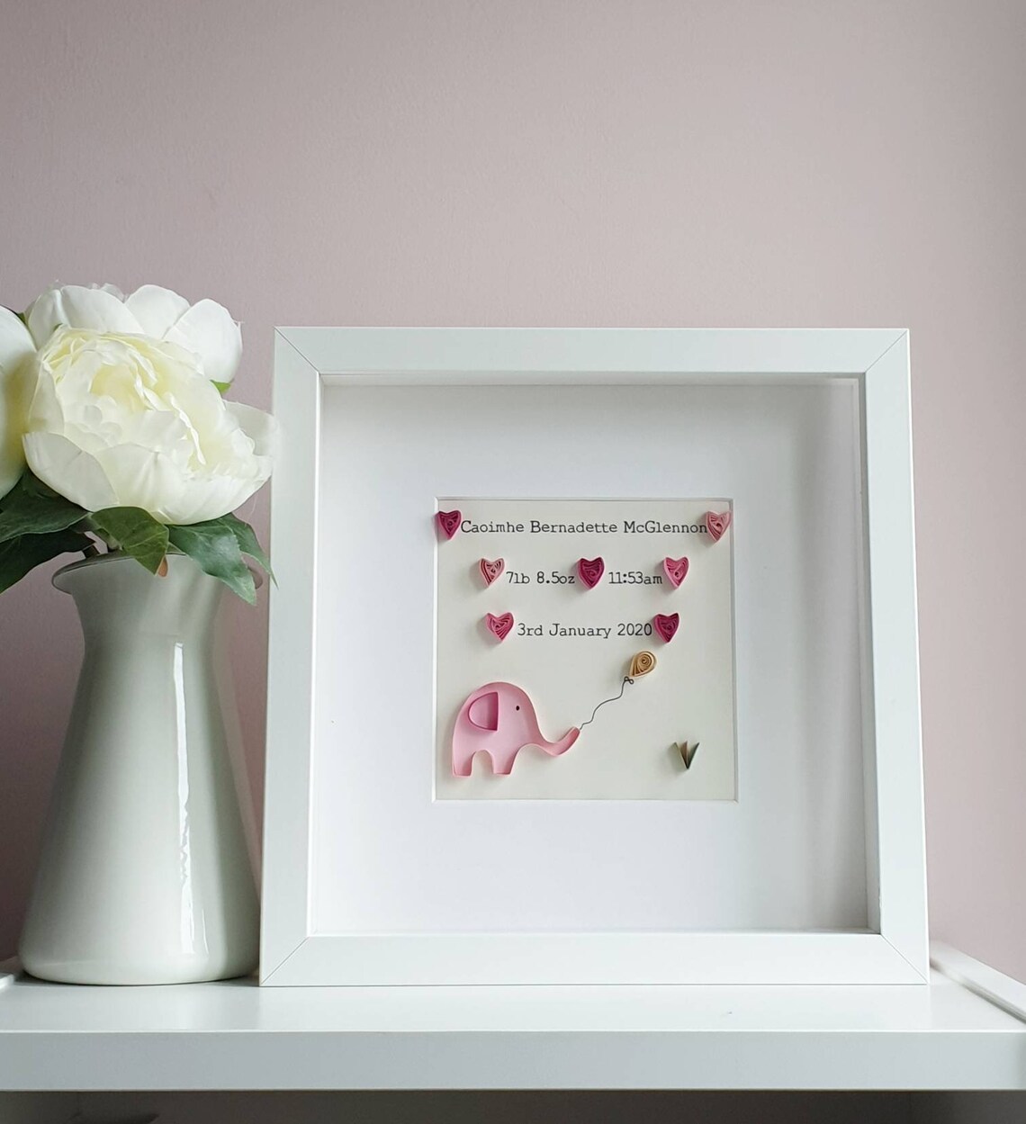 Baby Girl Gift Custom Gift Christening Gift Paper Quilled Etsy