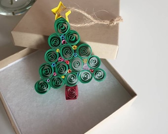 Paper Christmas tree, Christmas tree decoration,  paper quilling, Christmas decoration, Plastic free decoration, festive decoration, holiday