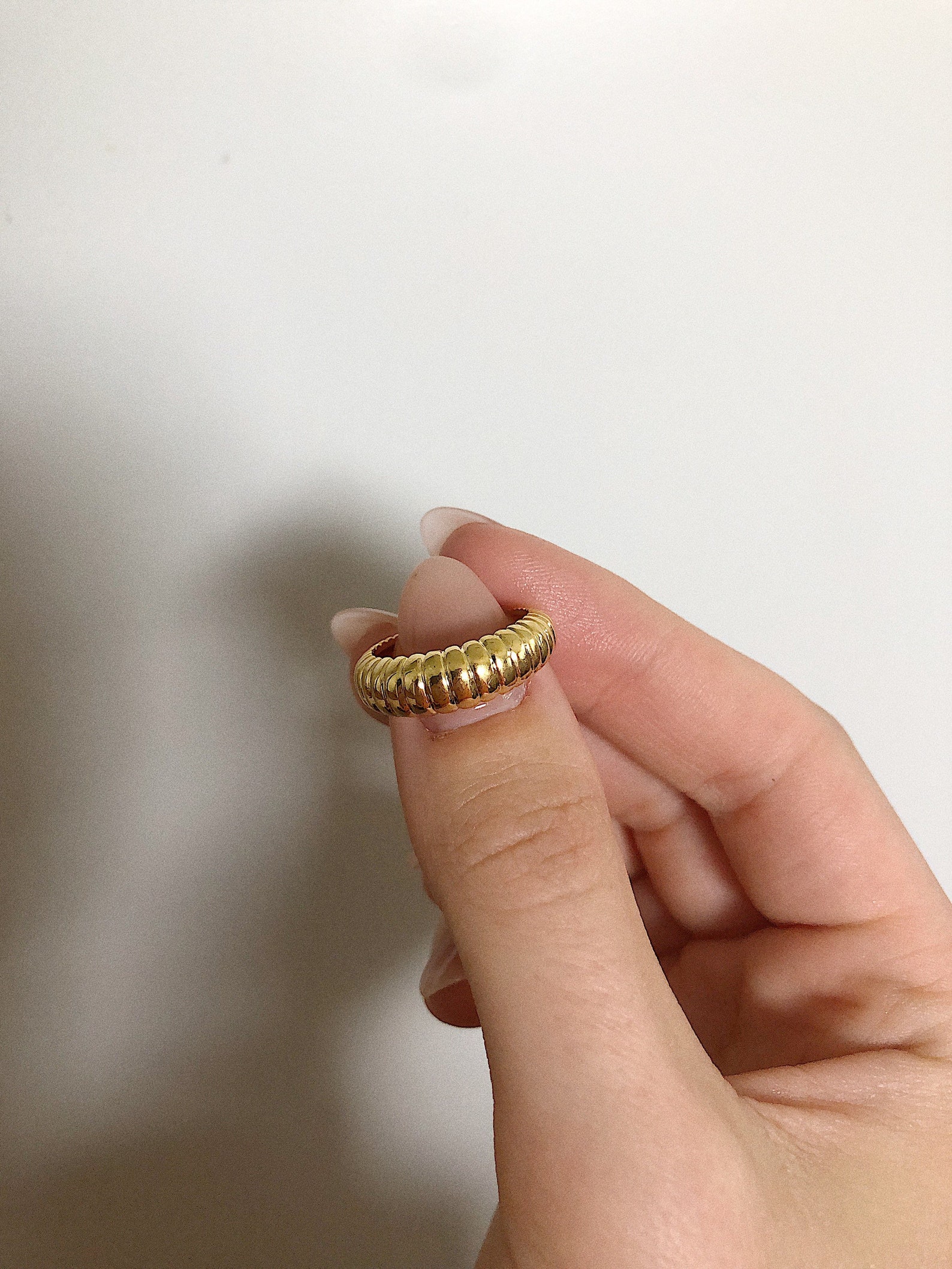 Adjustable Gold Croissant Ring Etsy