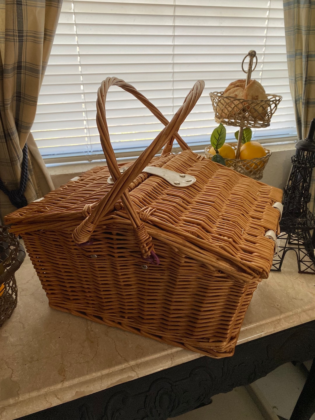 Vintage Country French Picnic Basket for Two - Etsy