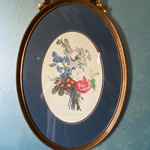 Vintage Paris Large French Print with Louis XVI Style Gold Frame