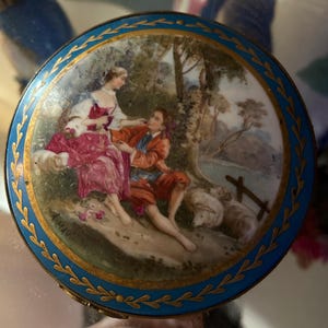 Antique France Sevres Style Jewelry Box signed A. Max
