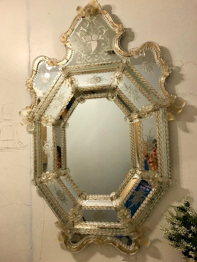Antique Murano Venetian Mirror 1900-1920 - Etsy