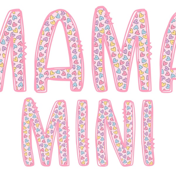 Mama and mini Valentine’s Day candy hearts png