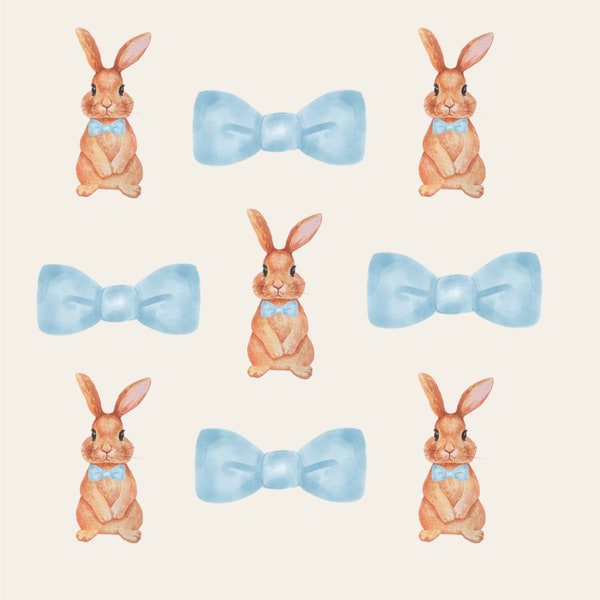 Easter bunny with bow tie Easter PNG digital file