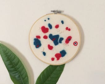 Contemporary Abtract Needle Felt Embroidery Wall Hanging