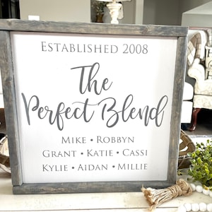 The Perfect Blend Family Signs Personalized | Perfect Blend Sign, blended family, The Perfect Blend, Blended Family Sign,  Wedding Gift