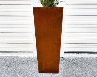Corten and Powder Coated Steel Tapered Planters