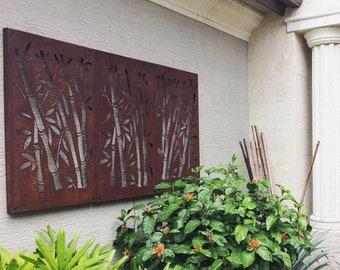 Laser-Cut Bamboo Panel - Corten, Black, or Graphite