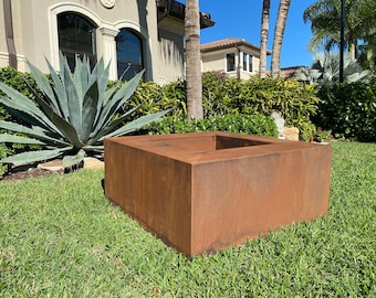 Square Corten Steel Fire Pit