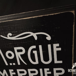 "The Morgue The Merrier" Halloween Neon Sign - LED Wall Light, 8.4x16.9", Dark Humor Decor