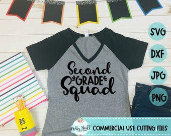 Second Grade Squad SVG | svg, dxf, jpg, png files |Files for Cutting Machine | Cricut | Second Grade SVG | Teacher SVG | Cameo