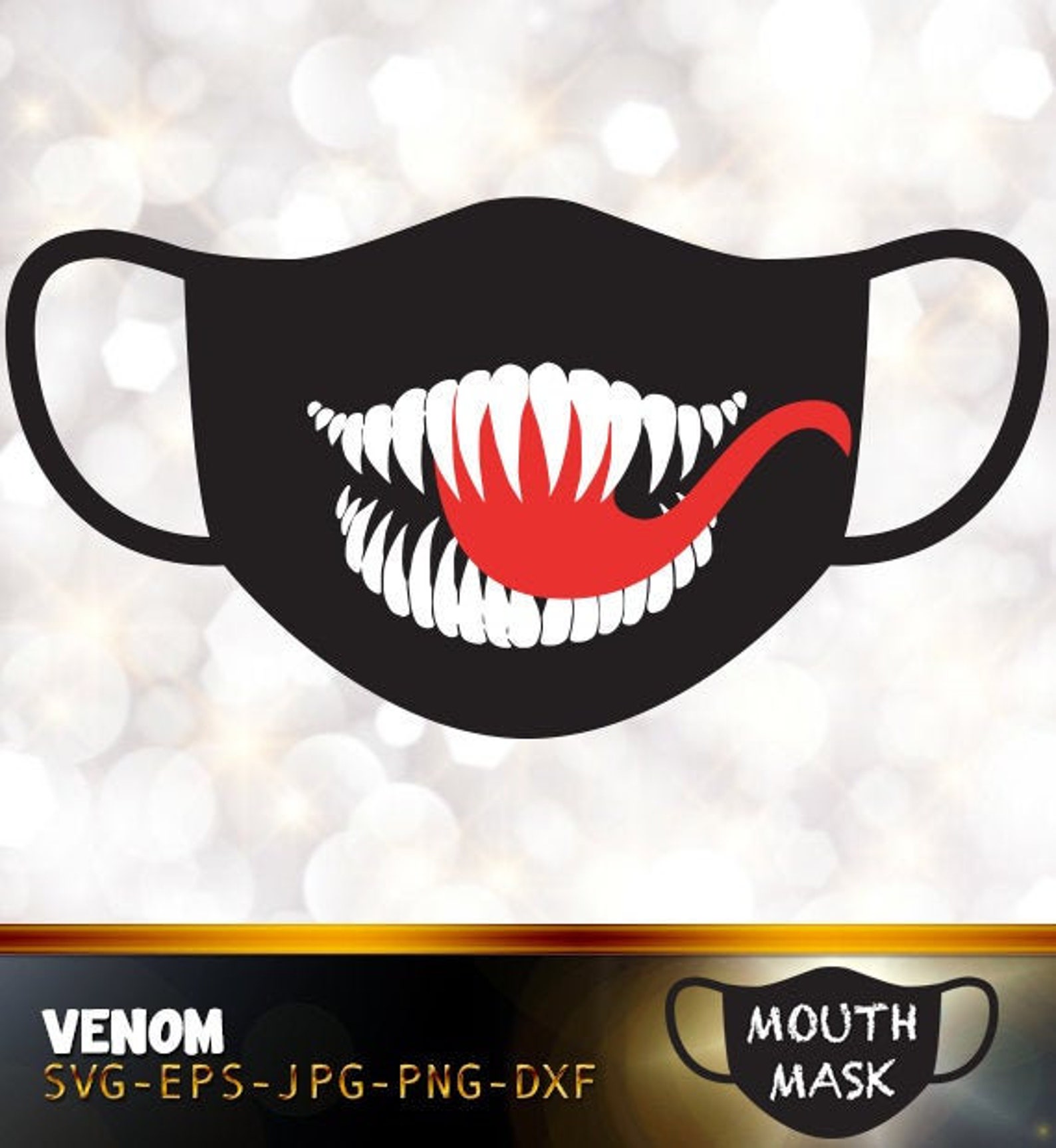 Venom Mouth Mask digital files silhouettes mouth mask | Etsy