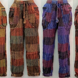 Stonewashed Cotton Pants