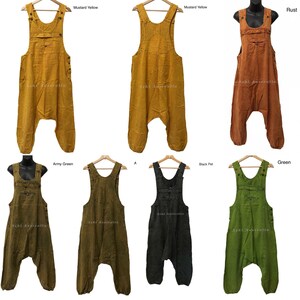 Boho Hippie unique Stonewashed cotton overalls