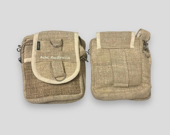 天然麻パスポートバッグ（新入荷）