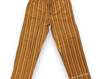 Hippie mens cotton Stripe pants
