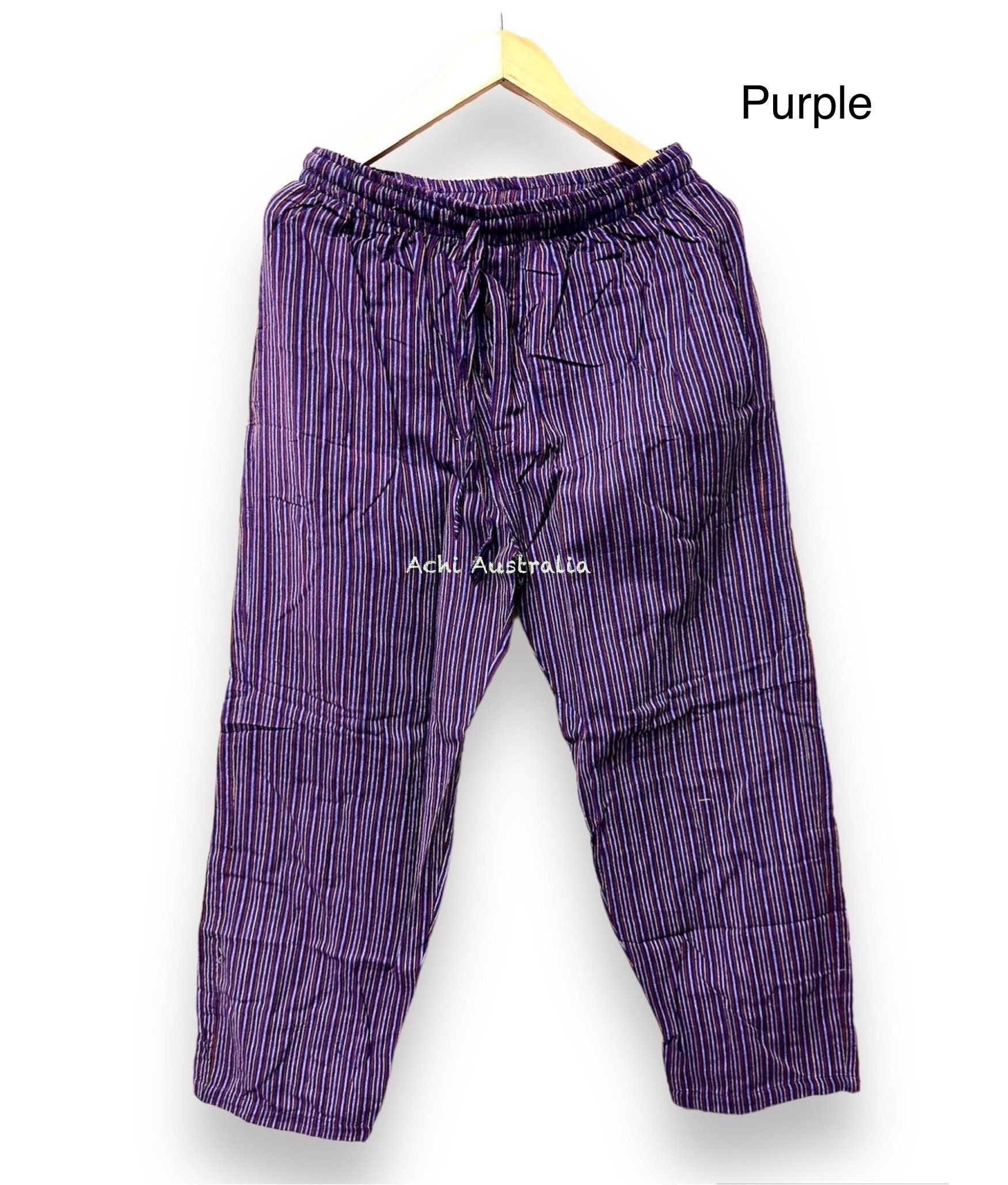 Hippie Mens Cotton Stripe Pants - Etsy