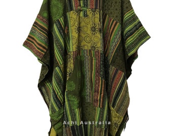 Boho Hippie heavy Cotton Patchwork Poncho