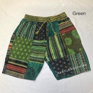 Hippie mens patch shorts