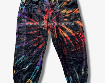 Samt Regenbogen Batik Hose