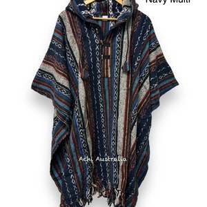 Hippie Poncho New Arrival Navy Multi