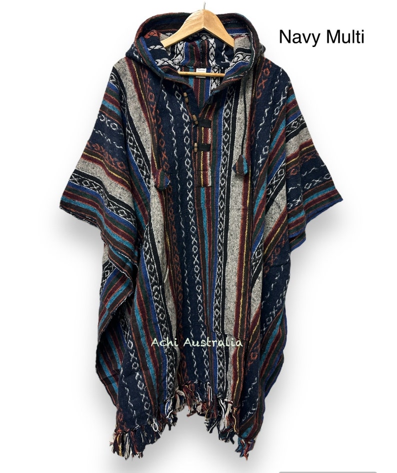 Hippie Poncho New Arrival Navy Multi