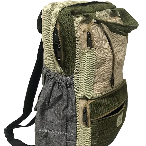Multi pocketsHemp/ Cotton backpack