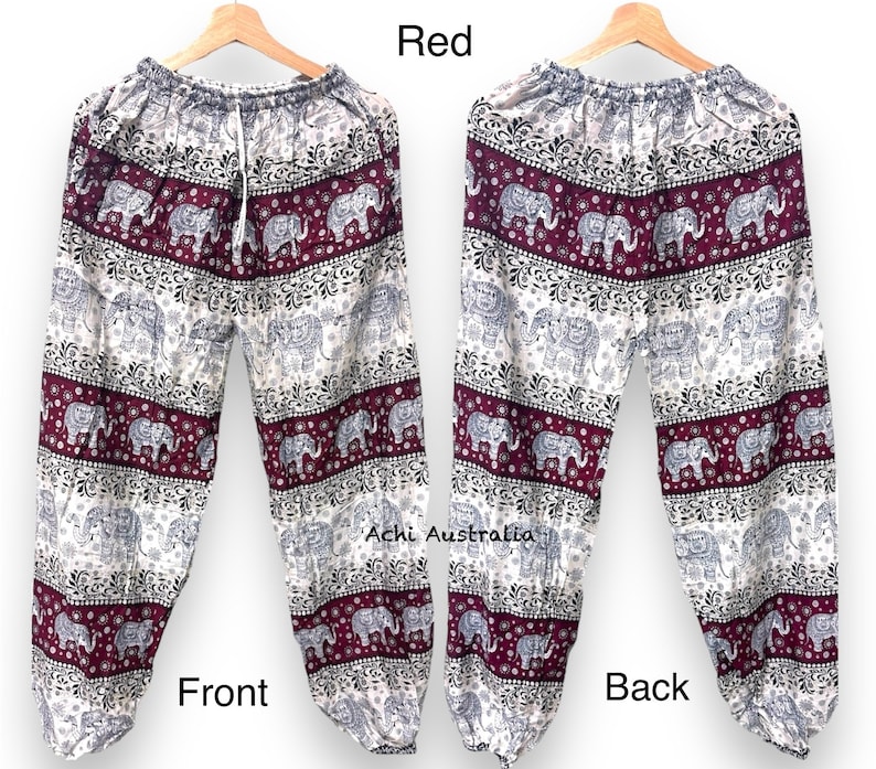 Elastic Waist Print Elephant Pant - Etsy