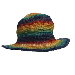 Gorro de cáñamo arcoíris para hombres y mujeres
