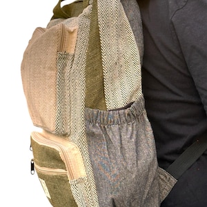 Multi pocketsHemp/ Cotton backpack